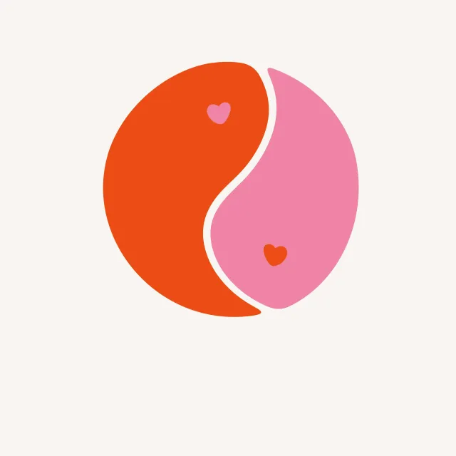 Kissen Yin Yang rosa orange