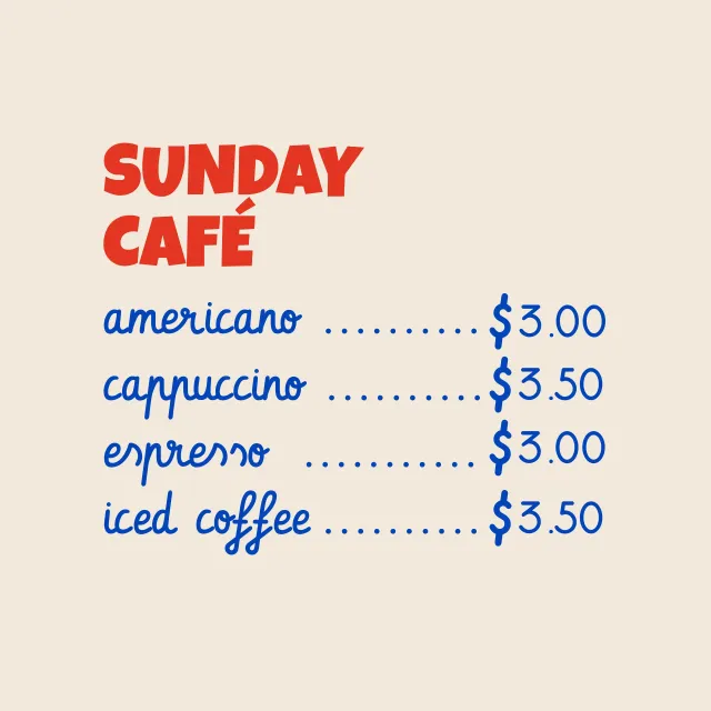 Tischset Sunday Café