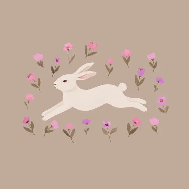 Servietten Osterhase Blumen