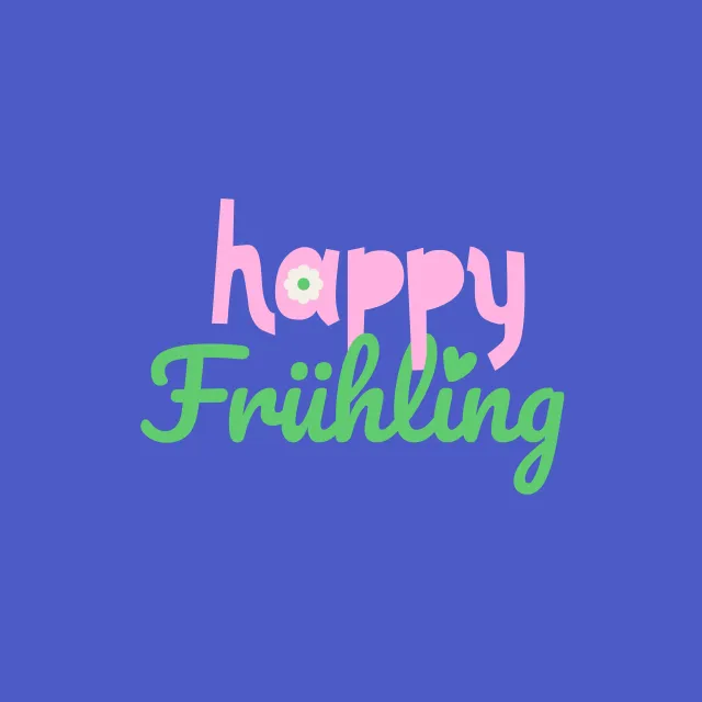 Kissen happy Frühling blau