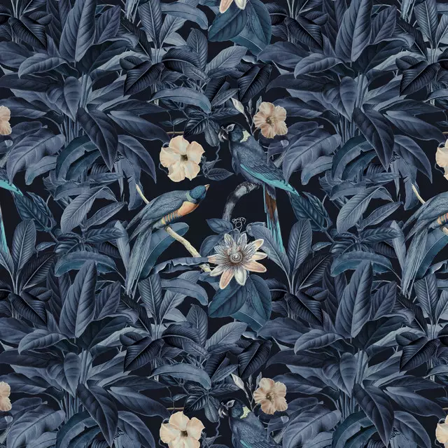 Kissen Exotische Vögel im Regenwald