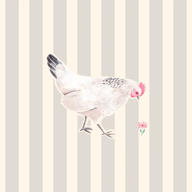 Bodenkissen Huhn gestreift beige