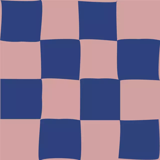 Kissen Check Blau Rosa