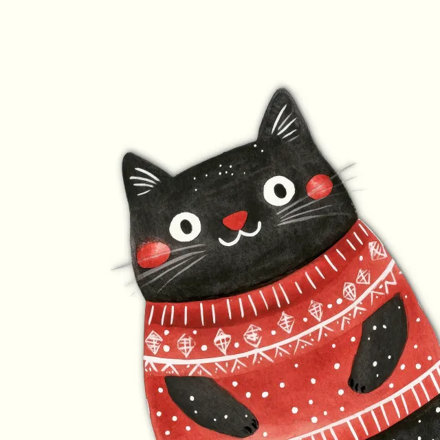 Kissen Katze mit Pulli