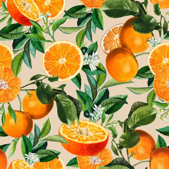 Tischläufer Orangen Sommer beige