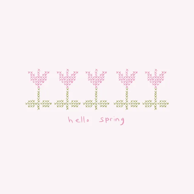 Geschirrtücher hello spring Kreuzstich Blumen
