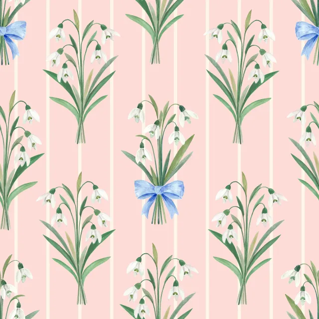 Bankauflage Schneeglöckchen rosa