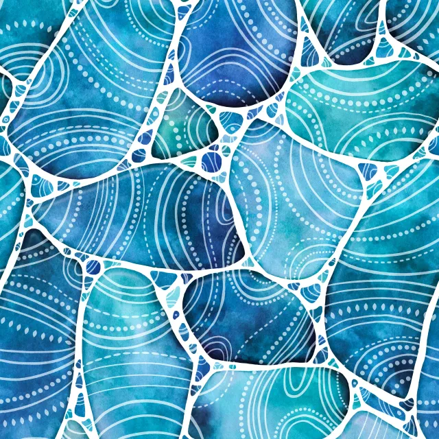 Geschirrtücher Strandglas Doodles Blau II