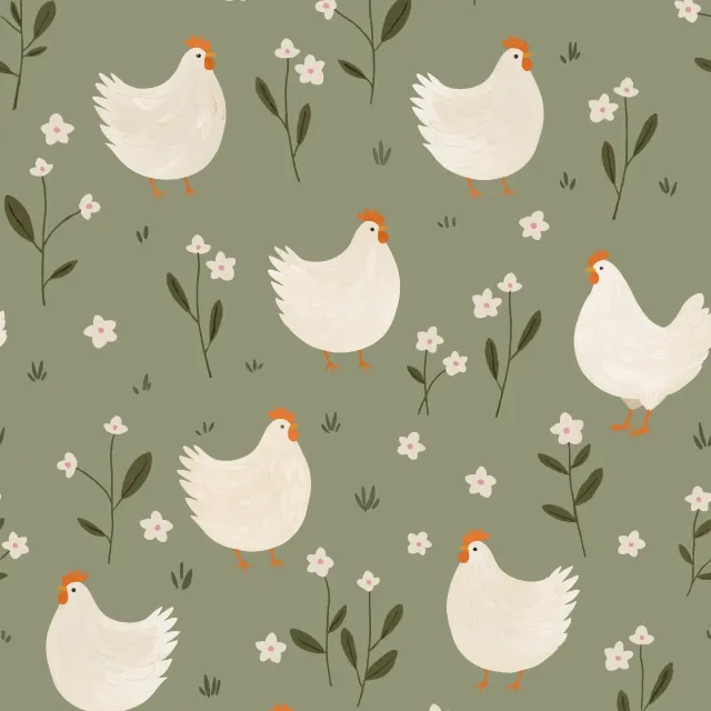 Tischläufer Hühner Wiese Frühling