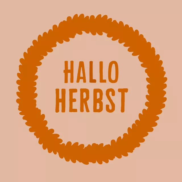 Kissen Hallo Herbst Kranz Orange