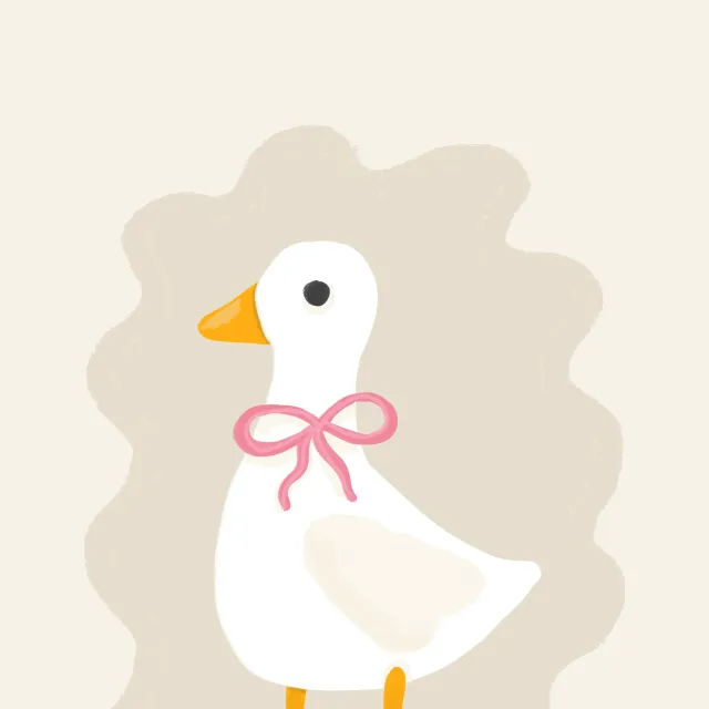 Kissen Kleine süße Gans beige