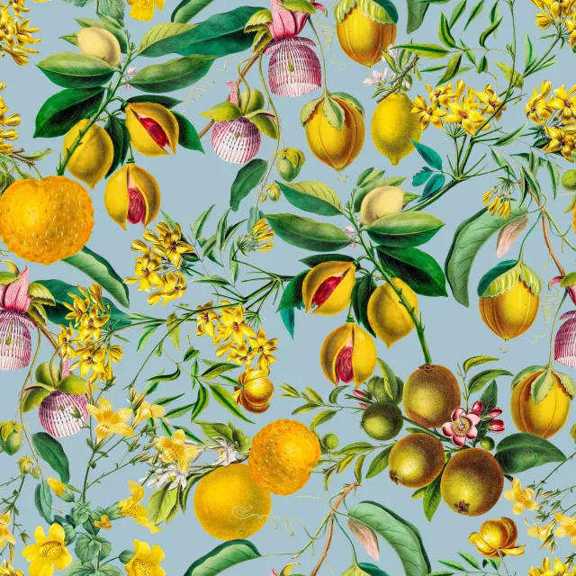 Tischdecke Tropischer Gartenzauber blau