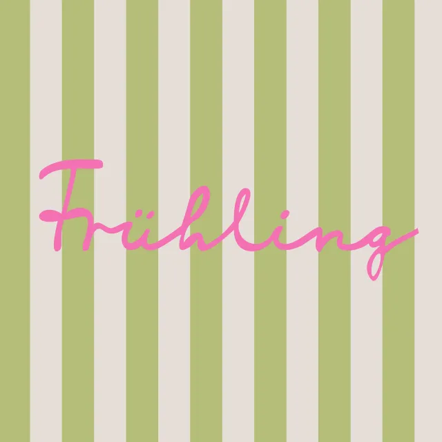 Kissen Frühling Schrift Grün Streifen