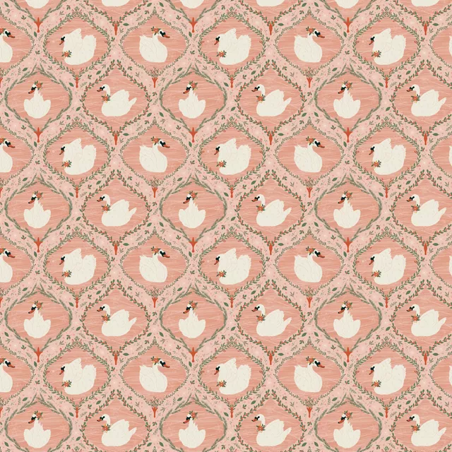 Tischdecke Weihnachtsschwäne Rosa