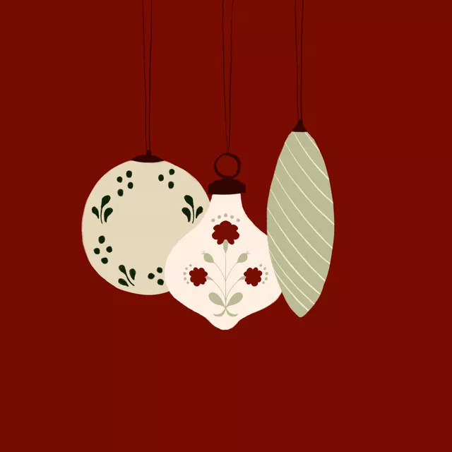 Tischset Weihnachtskugeln Rot