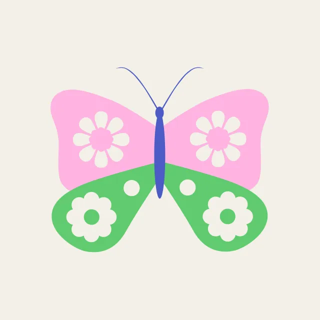 Kissen Schmetterling rosa-grün