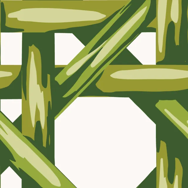 Tischläufer green rattan cane weave