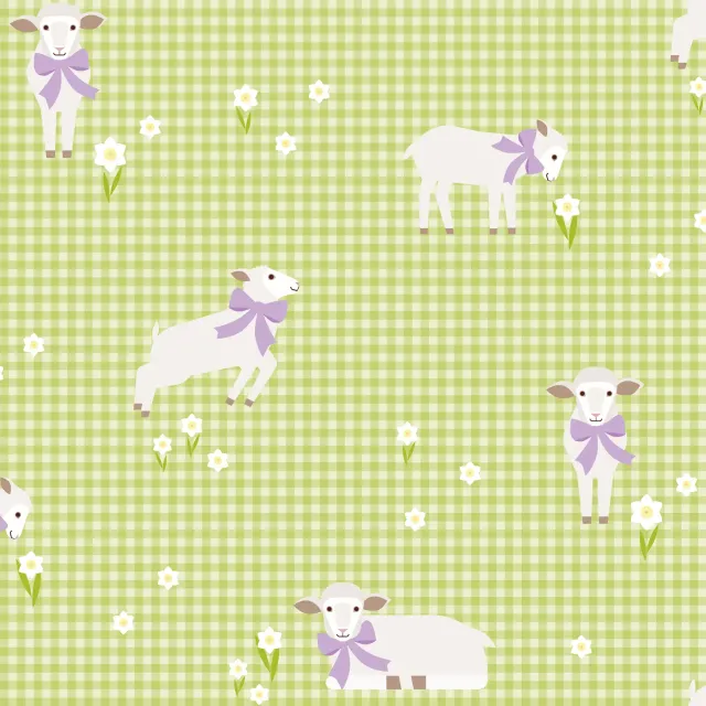 Osterlamm Muster Vichy Grün