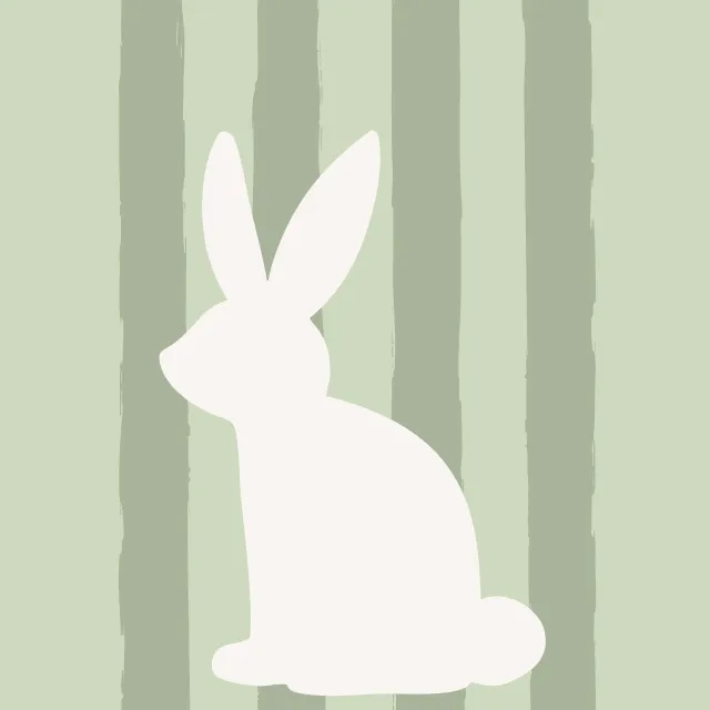 Kissen Hasen Streifen grün