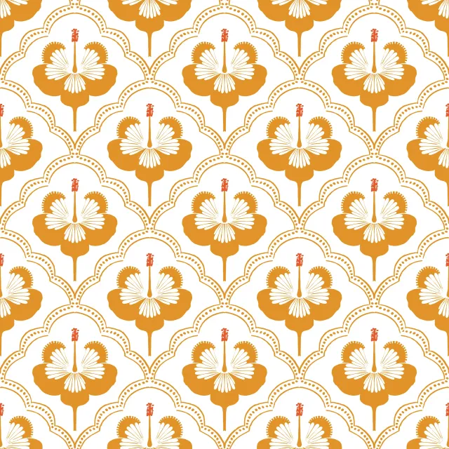 Tischdecke Hibiskus allover gelb