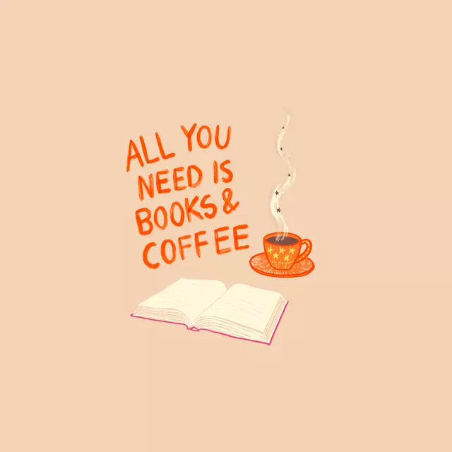 Kissen All you need is books & coffee