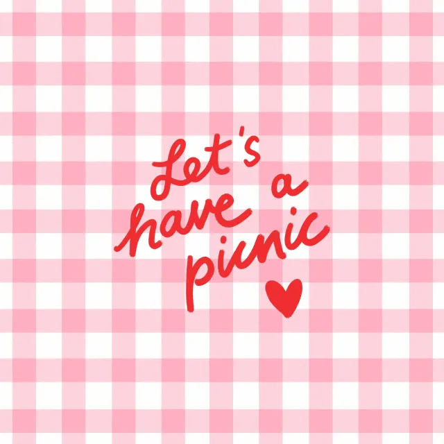 Kissen Let’s have a picnic rosa