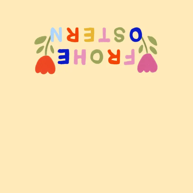 Tischläufer Frohe Ostern Tulpen Gelb