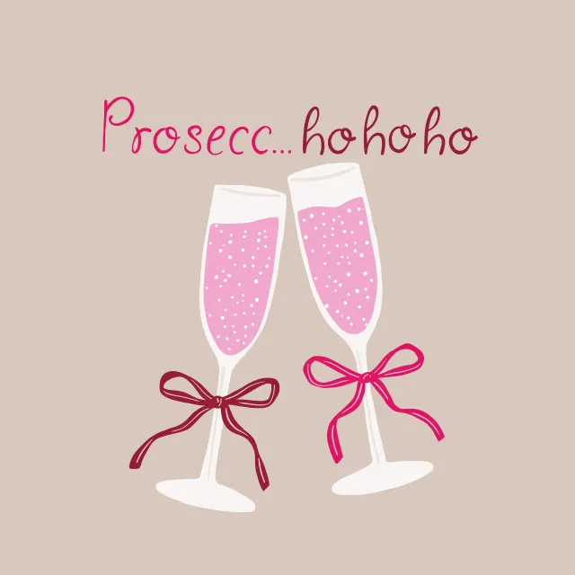 Kissen Prosecc ho ho ho rosa pink