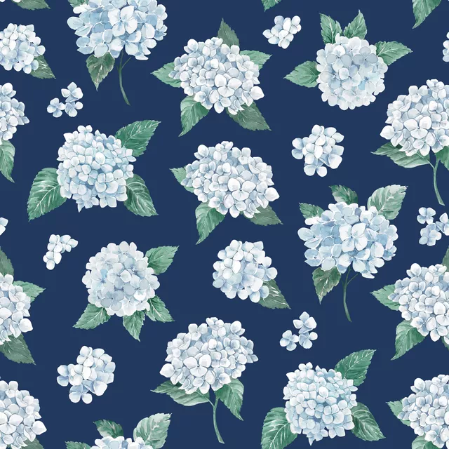 Kissen Blaue Hortensien navy