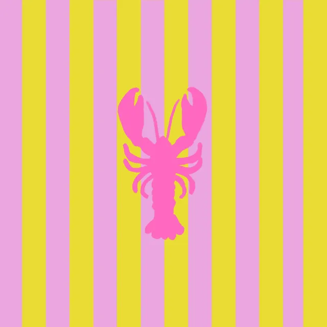 Tischdecke Hummer Streifen Pink Gelb