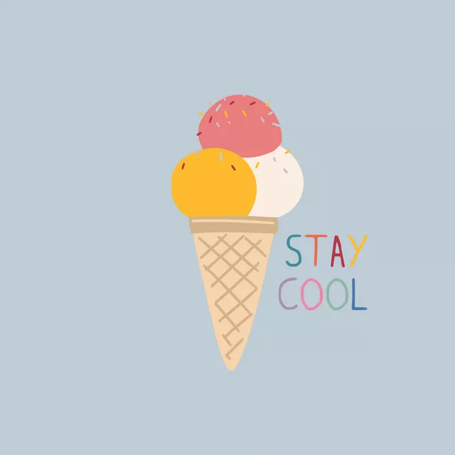 Kissen Stay Cool Icecream - blau