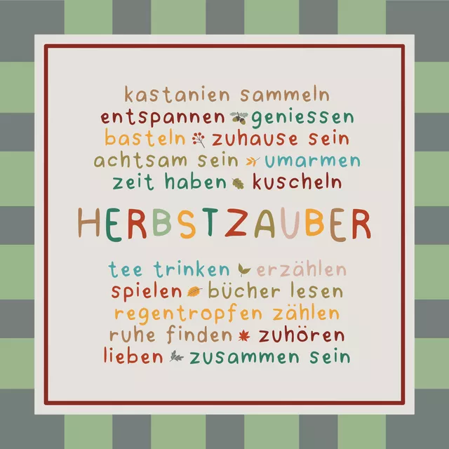 Kissen Herbstzauber Gefühl grün grau