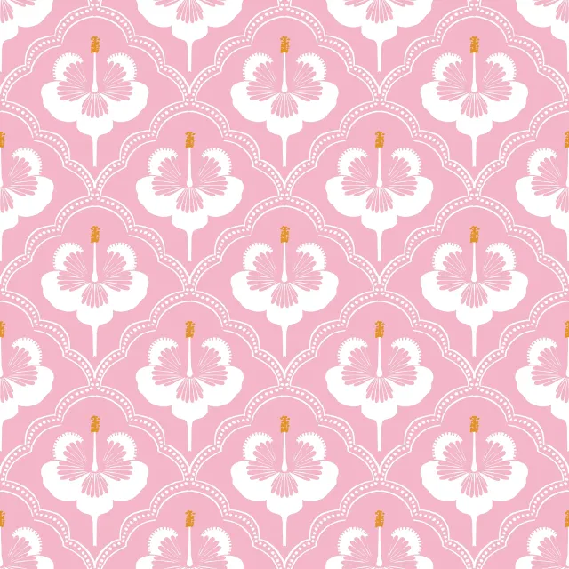 Tischläufer Hibiskus allover rosa