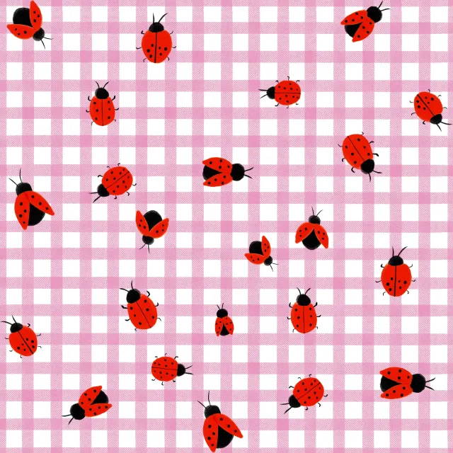 Bettwäsche Marienkäfer Pink Kariert