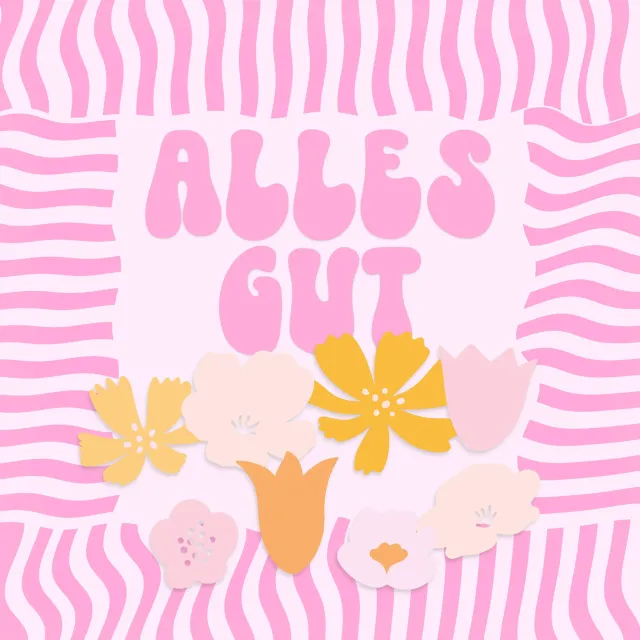 Tischdecke Alles Gut Blumen Spruch Pink