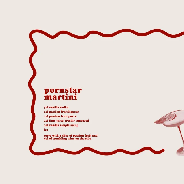 Tischset Cocktail Pornstar Martini
