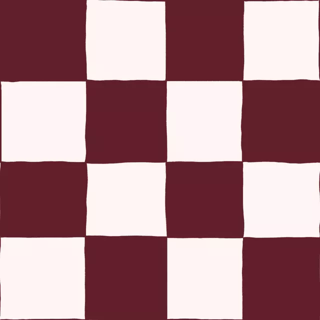 Kissen Schachbrett Bordeaux & Weiß