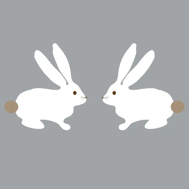 Geschirrtücher Zwei Osterhasen Weiß Hellgrau