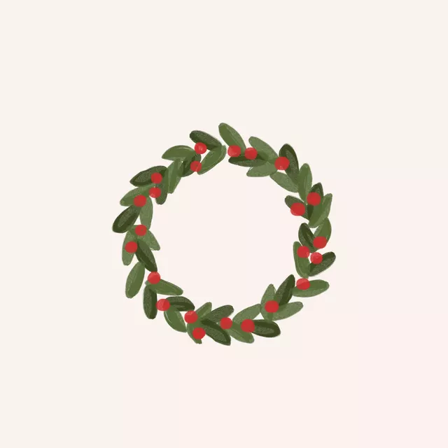 Kissen Wreath red