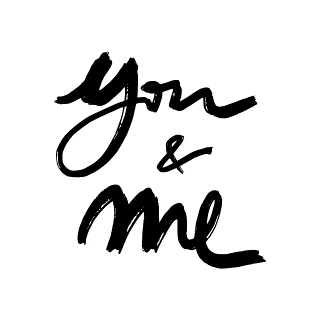 Tischset You And Me Schwarzweiß