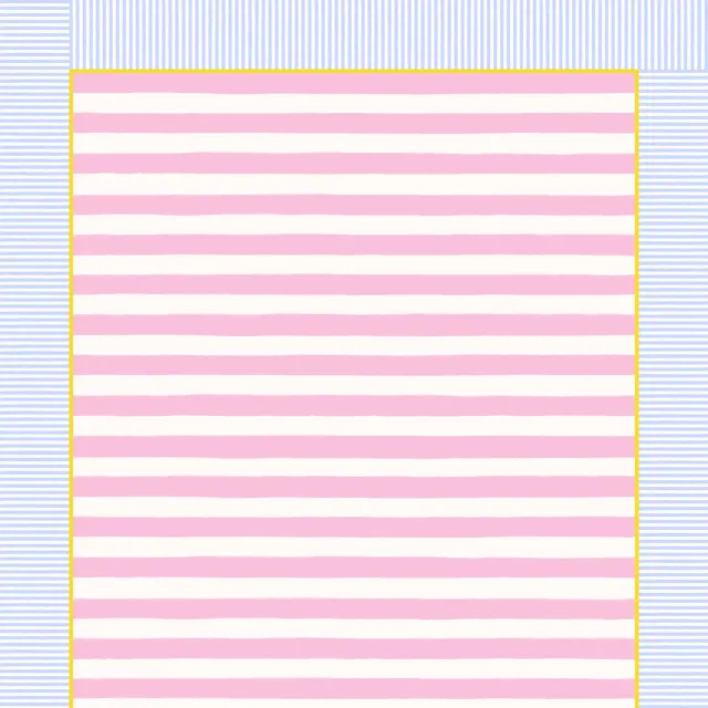 Tischdecke Streifenrahmen Blau Rosa