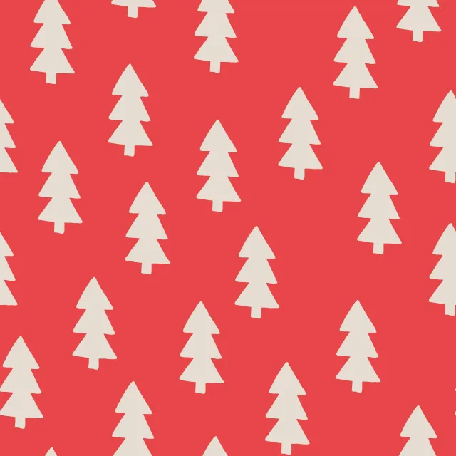 Raffrollo Mistletoe Tannenbaum Rot Beige