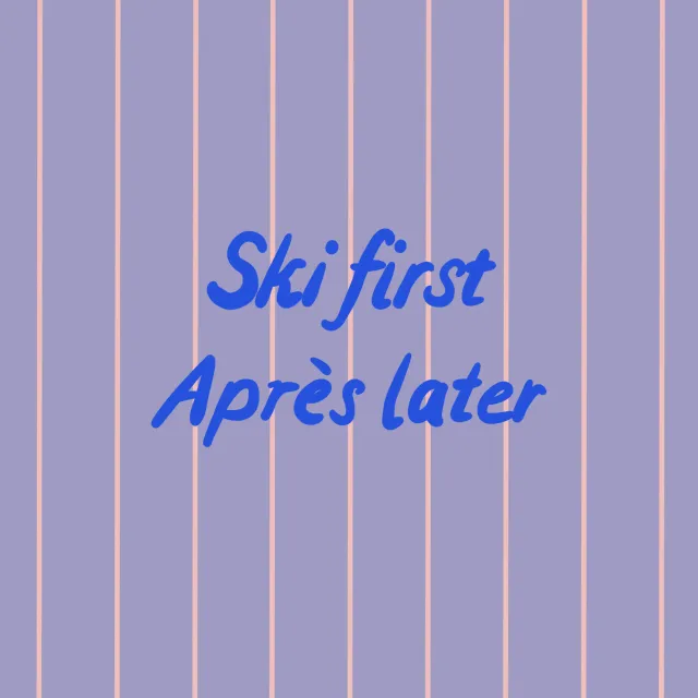 Kissen Ski First Aprés Later Streifen