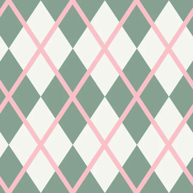Bettwäsche Argyle Muster rosa grün