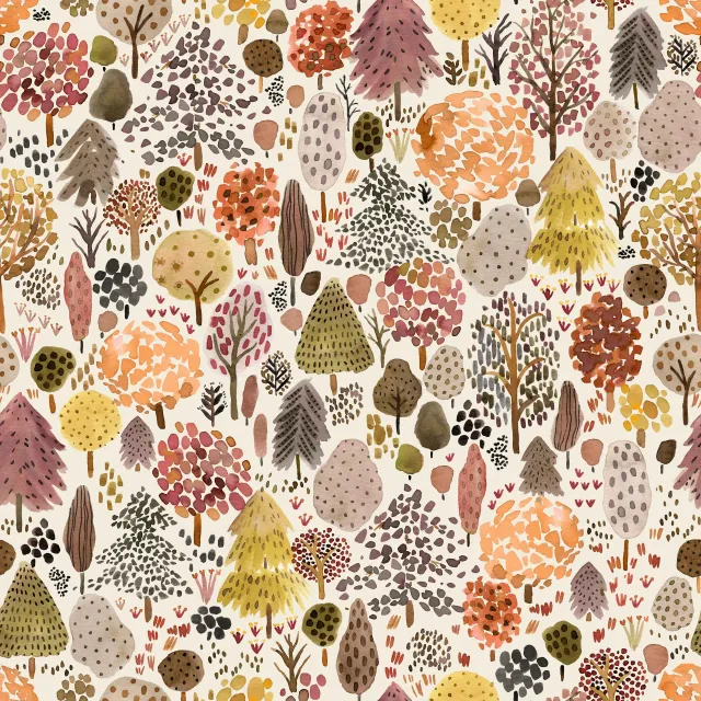 Kissen Autumn Trees Forest Terrakotta