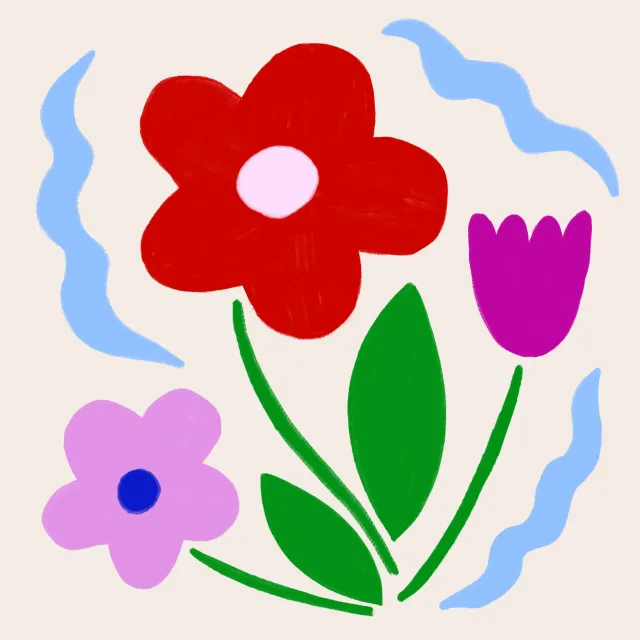 Kissen Blumen und Formen