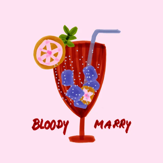 Bodenkissen Bloody Mary Typo