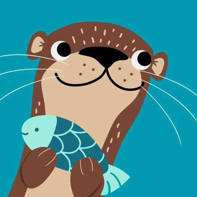 Kissen Otter mit Fisch – Fischotter