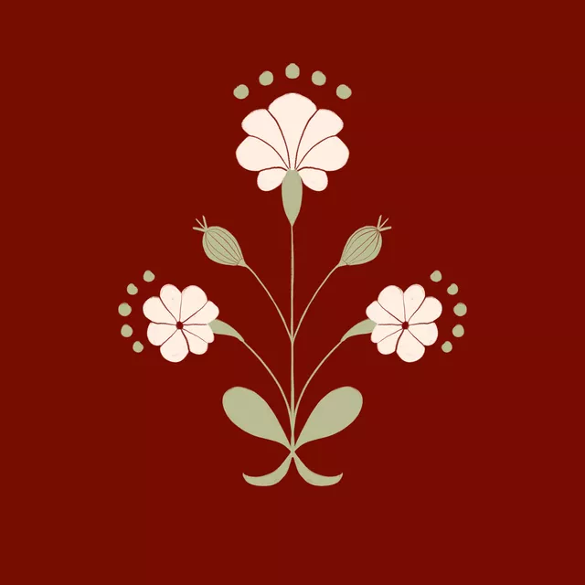 Kissen Folklore Blume Rot