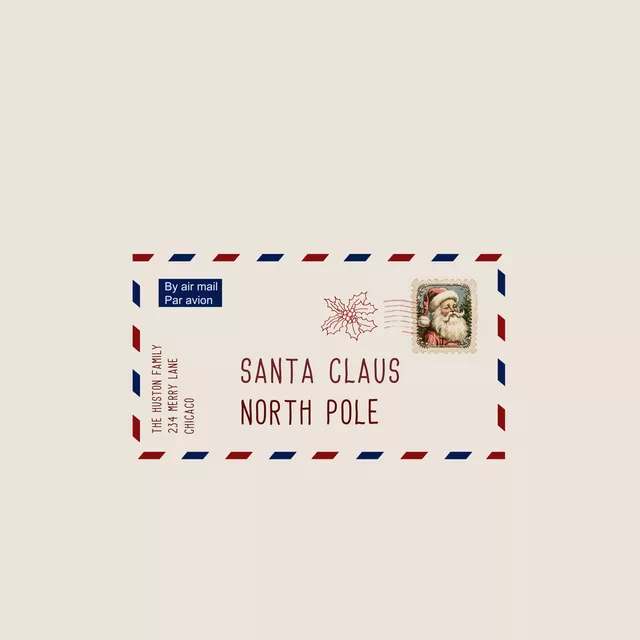 Kissen Brief an den Weihnachtsmann